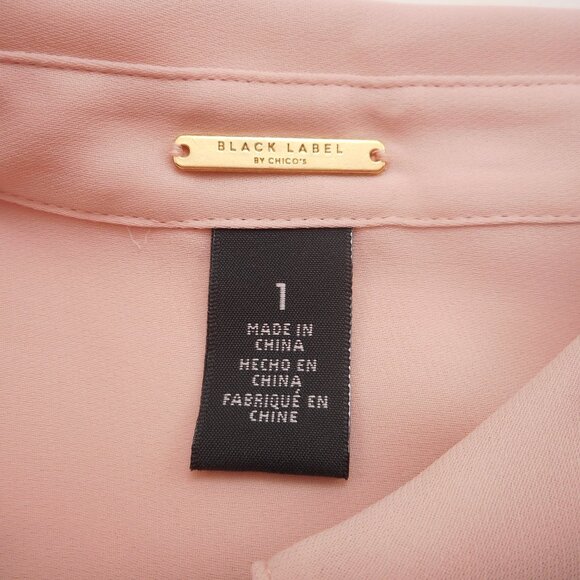 Chico's Black Label size 1 Women's M Pastel Pink Button-up Long Sleeve Blouse - Picture 6 of 12
